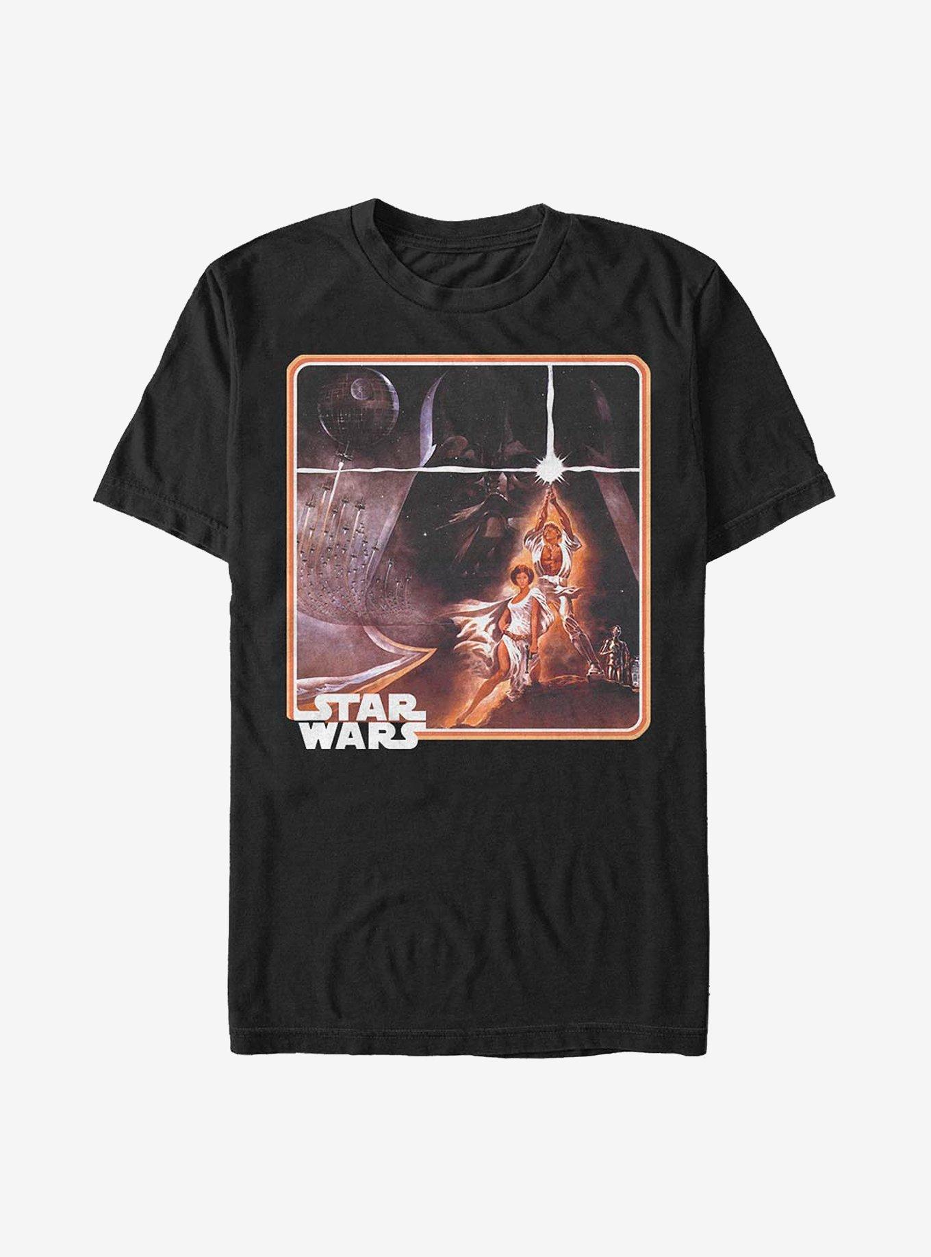 Star Wars Episode IV A New Hope Classic Art Poster T-Shirt, BLACK, hi-res