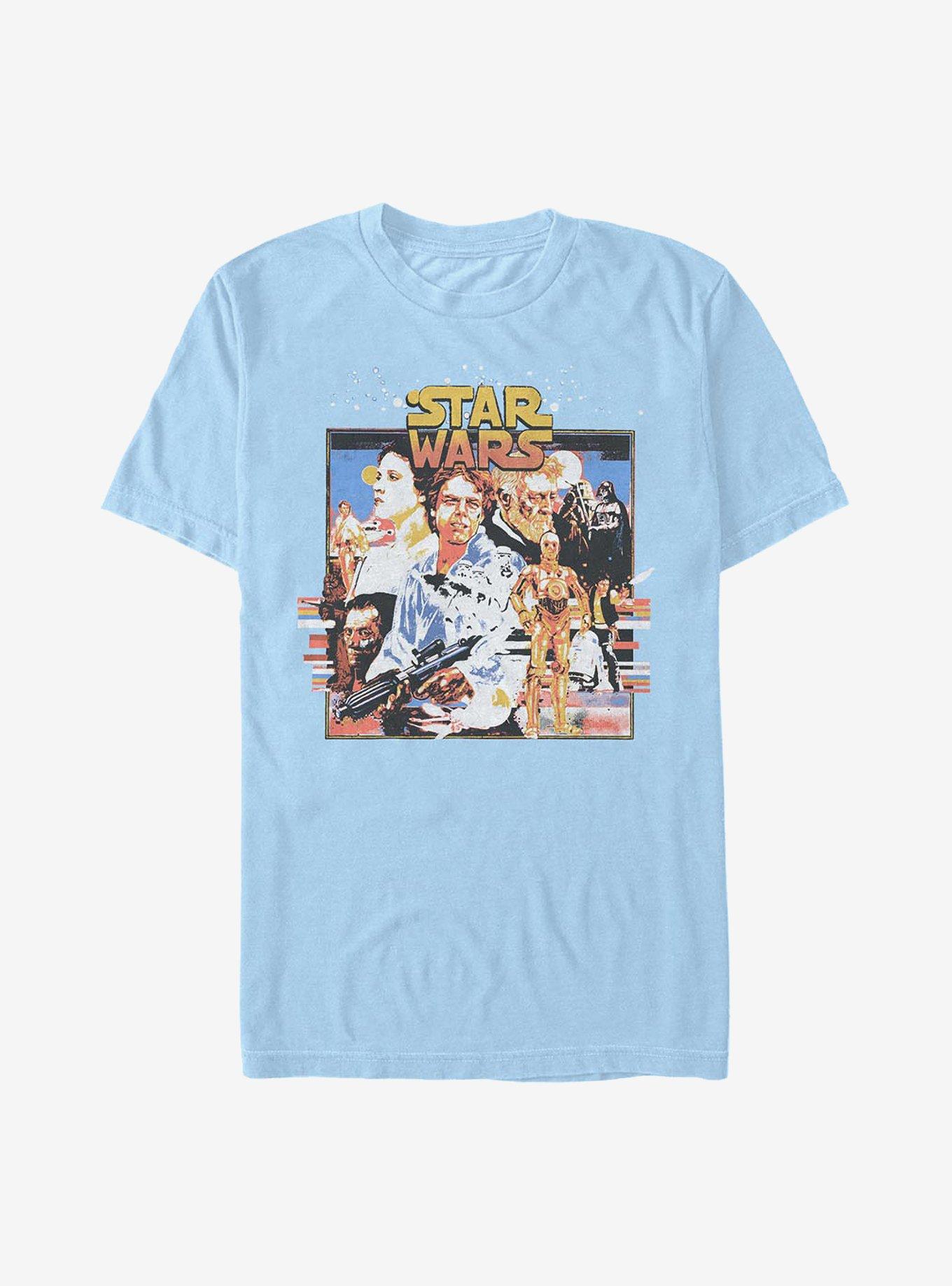 Star Wars Episode IV A New Hope Collage Poster T-Shirt, LT BLUE, hi-res