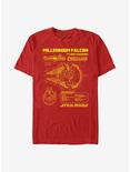 Star Wars Falcon Schematic T-Shirt, RED, hi-res