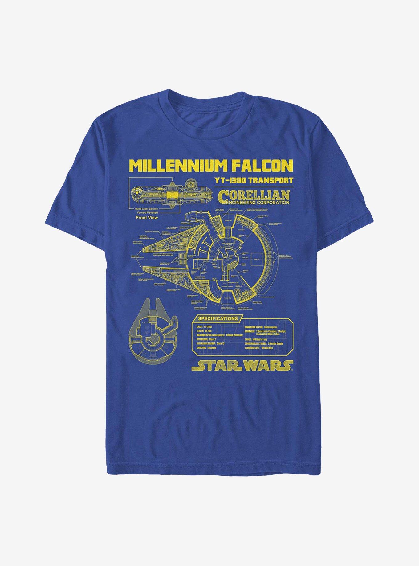 Star Wars Falcon Schematic T-Shirt, , hi-res