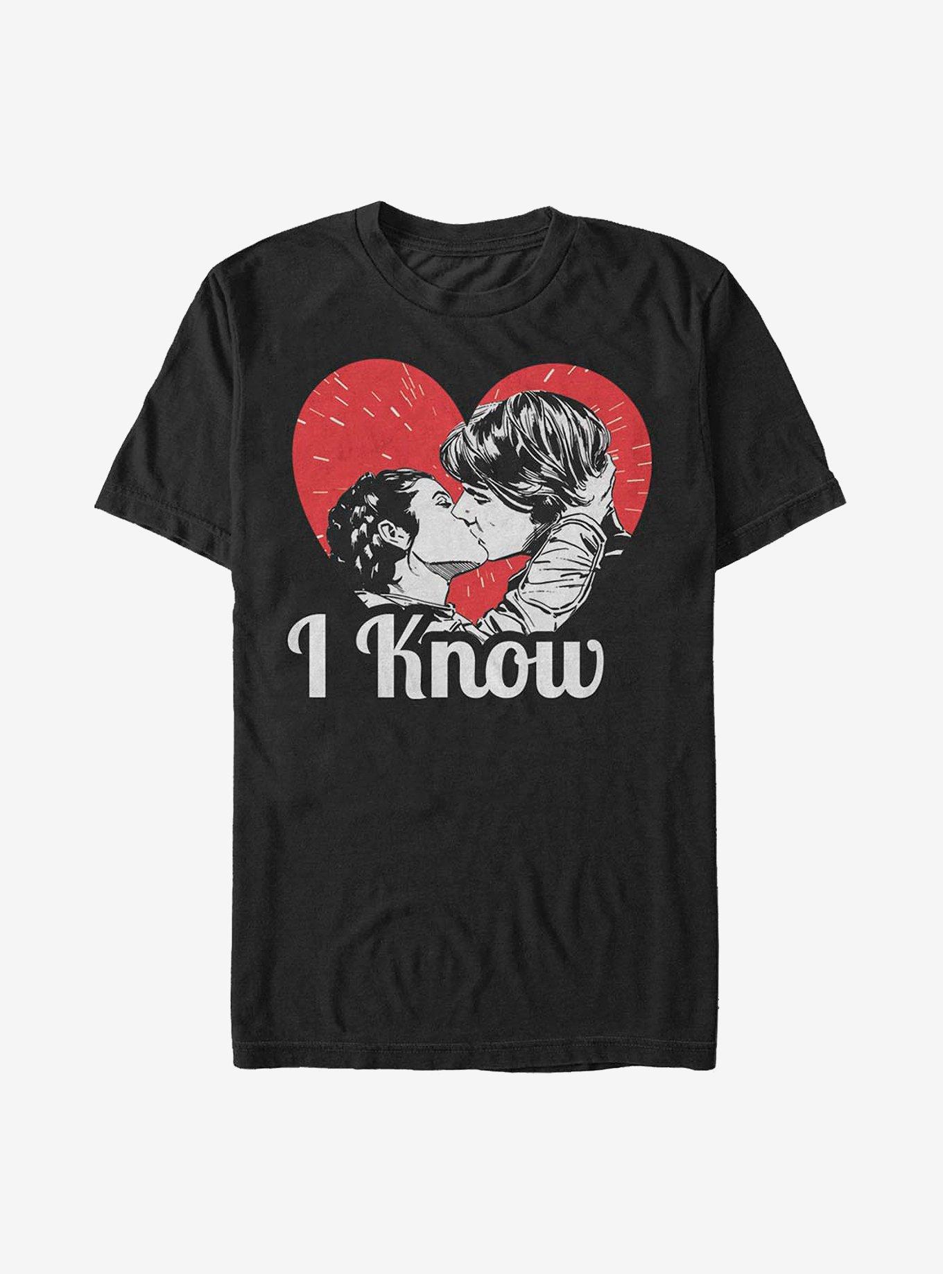 Star Wars Han And Leia I Know T-Shirt, BLACK, hi-res