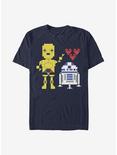 Star Wars R2-D2 C-3PO Pixel Love T-Shirt, NAVY, hi-res