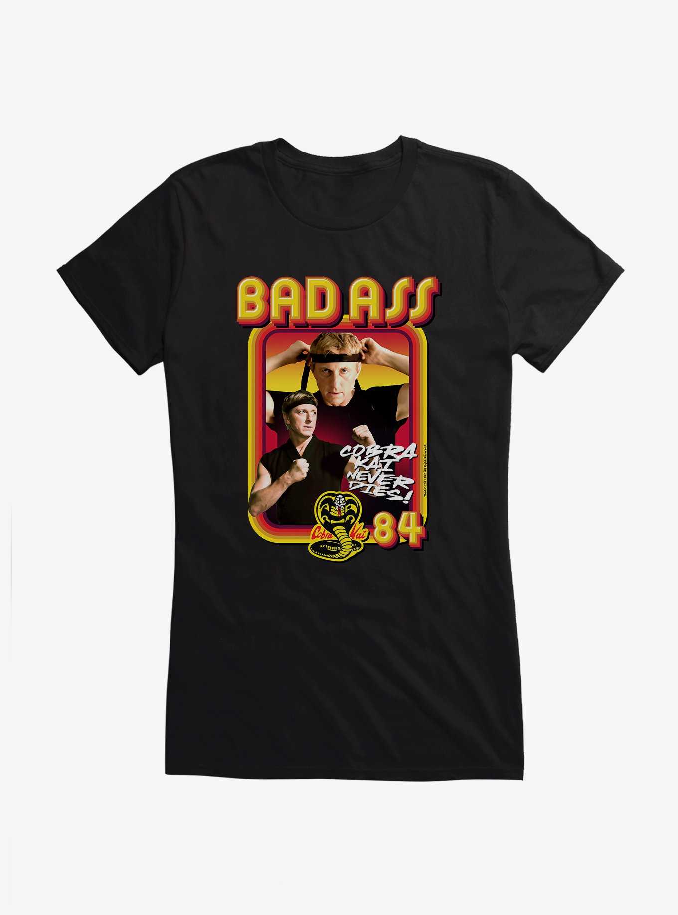 Cobra Kai Never Dies! Badass 84 Girls T-Shirt, BLACK, hi-res