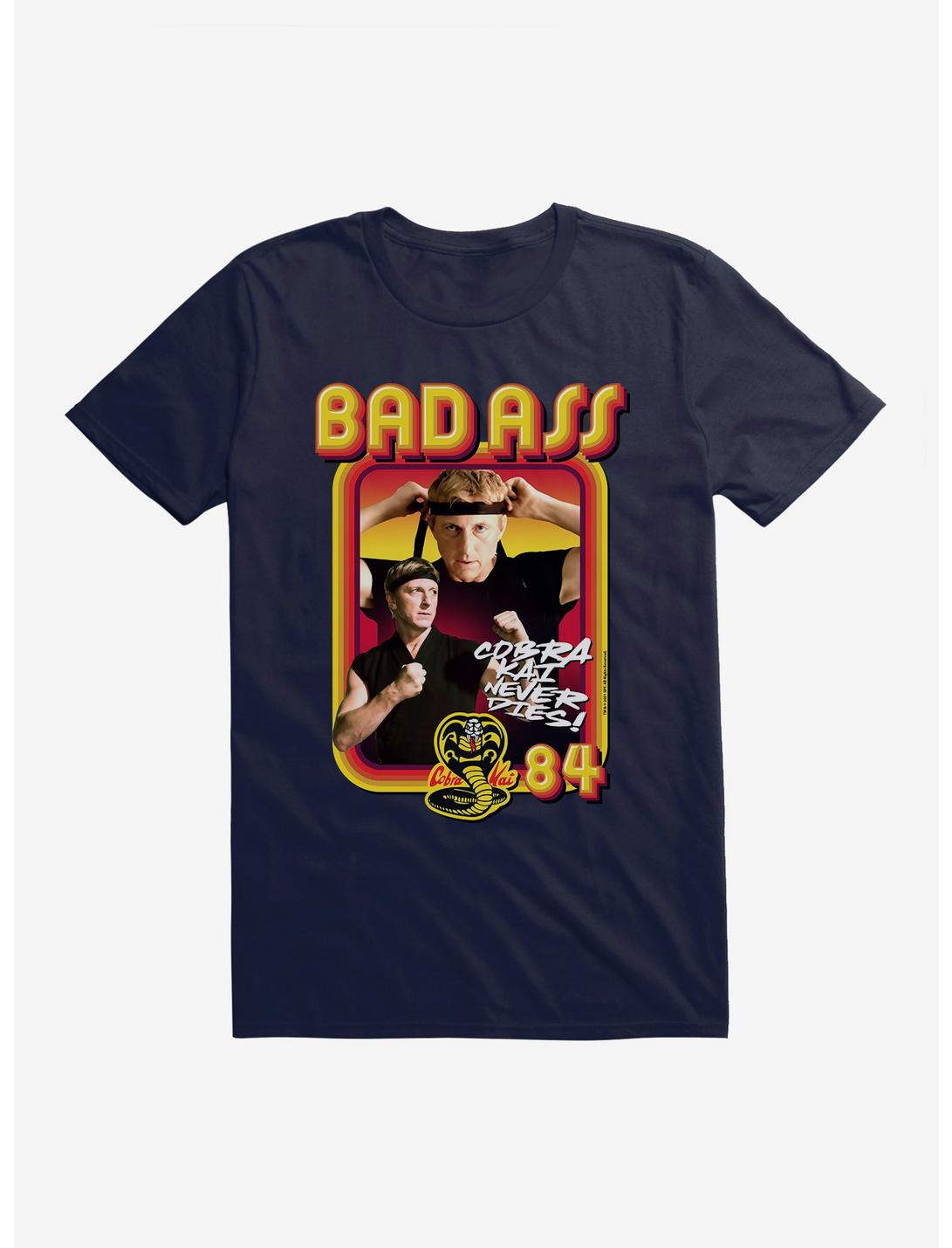 Cobra Kai Never Dies! Badass 84 T-Shirt, NAVY, hi-res