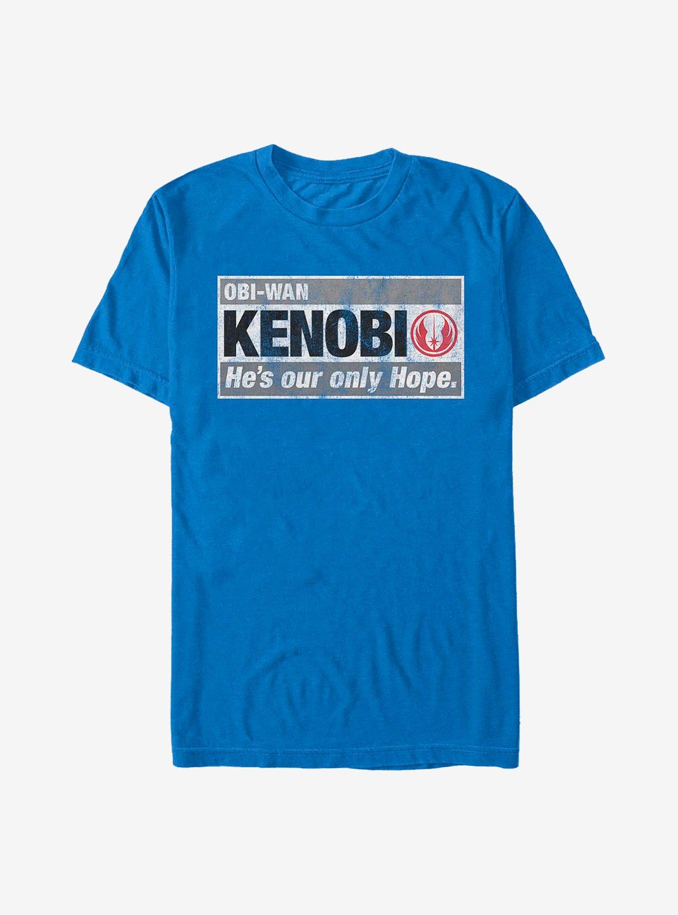 Star Wars Kenobi He's Our Only Hope T-Shirt, ROYAL, hi-res