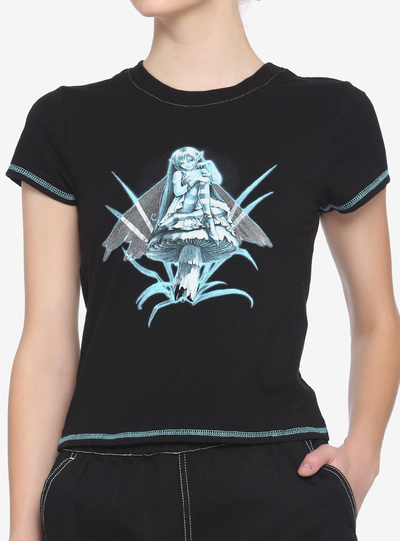 Fairies By Trick Contrast Stitch Girls T-Shirt, BLUE, hi-res