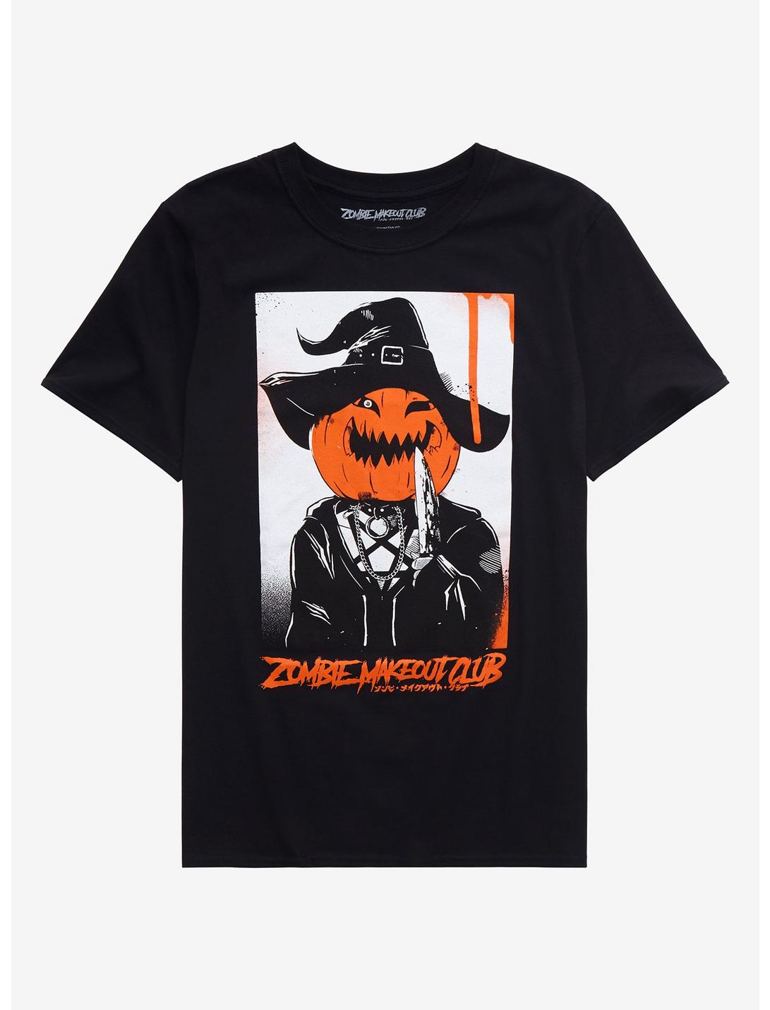 Zombie Makeout Club Killer Jack-O-Lantern T-Shirt, BLACK, hi-res