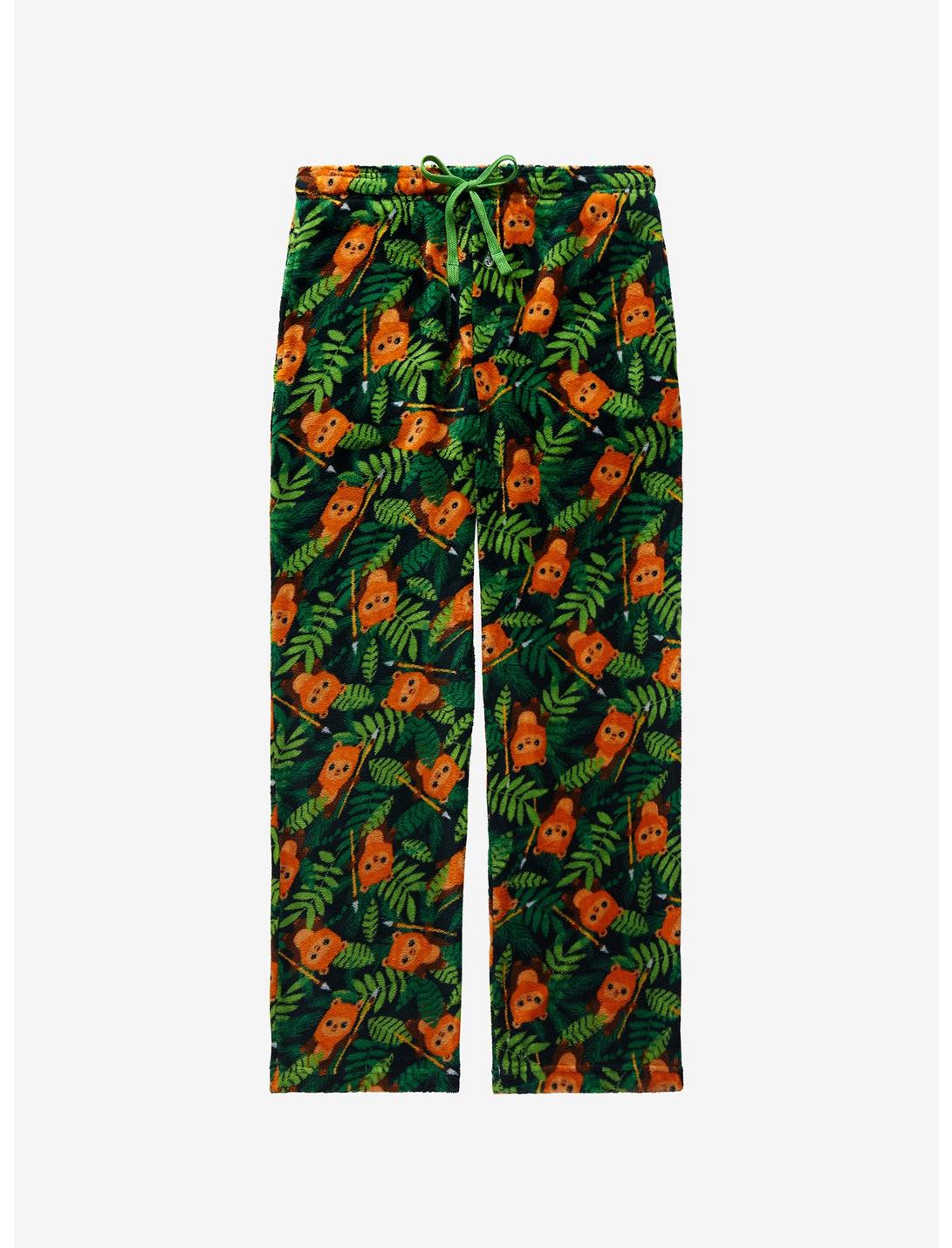 Star Wars Chibi Ewoks Allover Print Sleep Pants - BoxLunch Exclusive, FOREST GREEN, hi-res