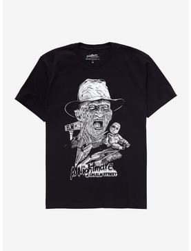 A Nightmare On Elm Street Freddy Black & White T-Shirt, , hi-res