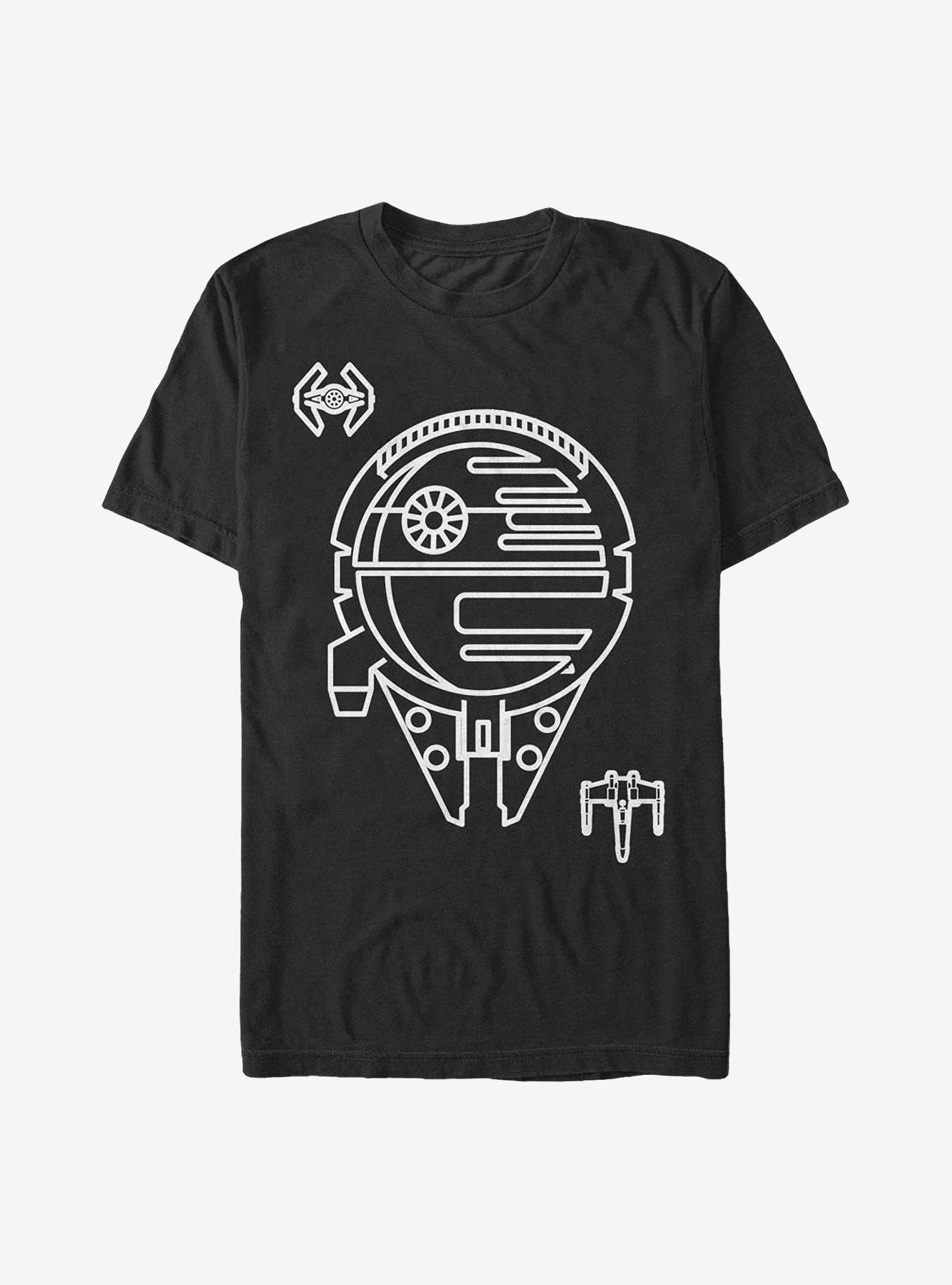 Star Wars Minimal Ships T-Shirt, BLACK, hi-res