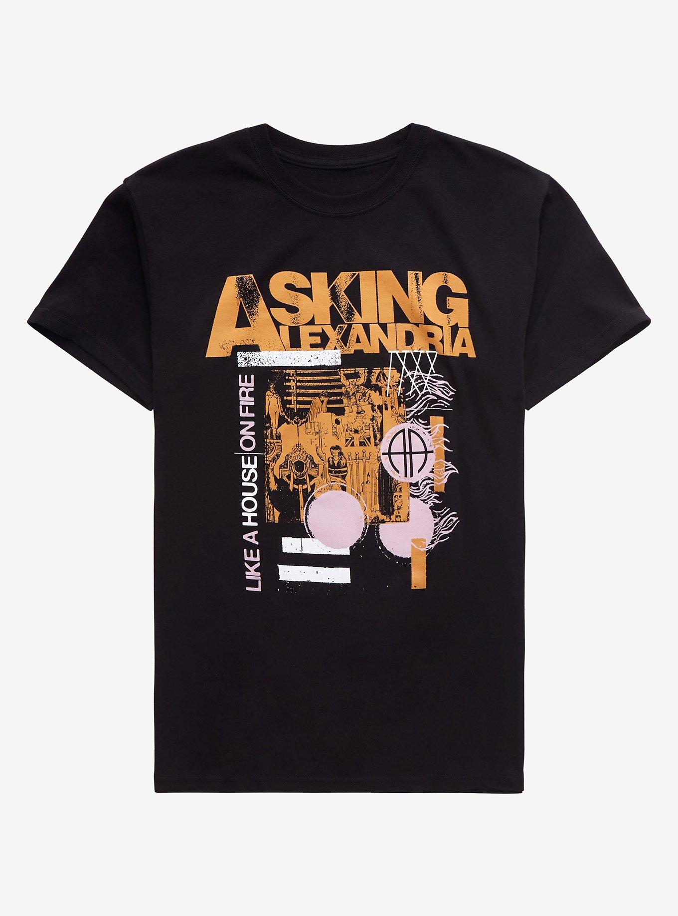 Asking Alexandria Like A House On Fire T-Shirt, BLACK, hi-res