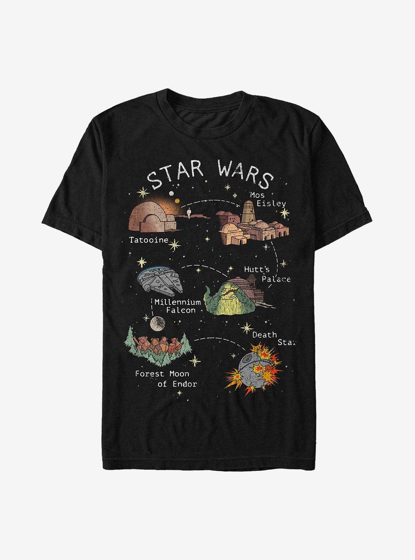 Star Wars Story Map T-Shirt, BLACK, hi-res