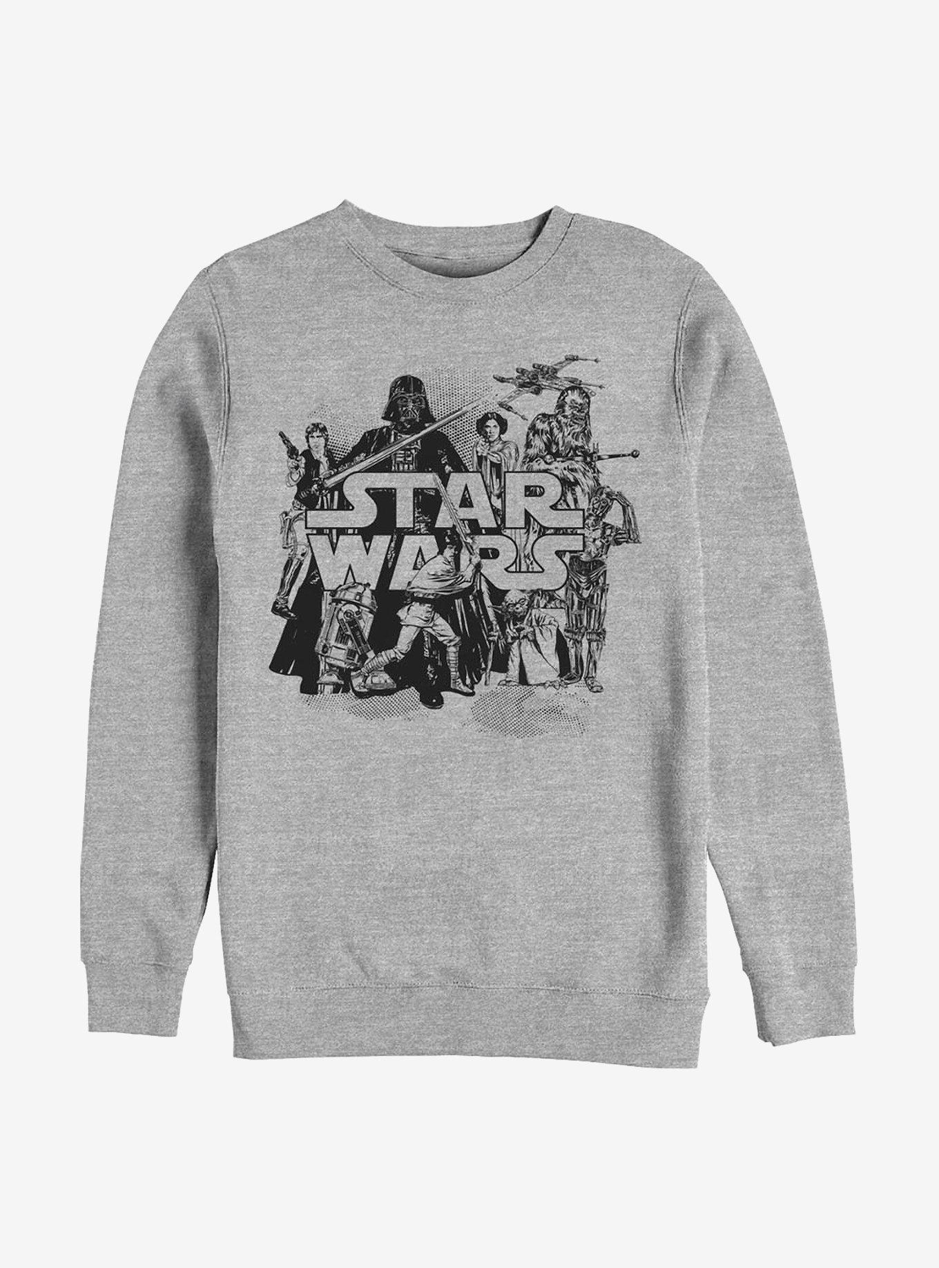 Star Wars Star Collage Crew Sweatshirt, ATH HTR, hi-res
