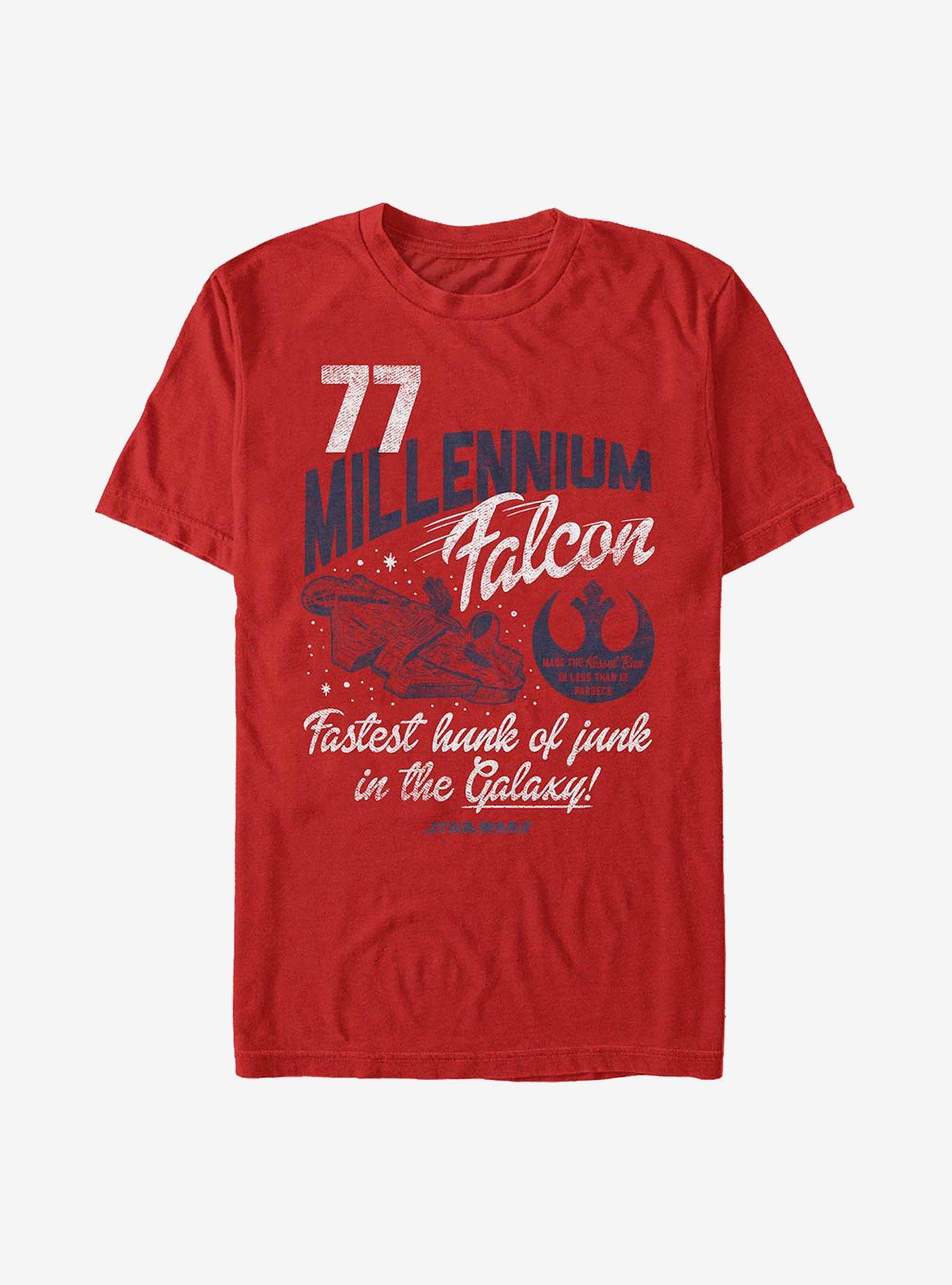 Star Wars Falcon Fastest Hunk Of Junk T-Shirt, RED, hi-res