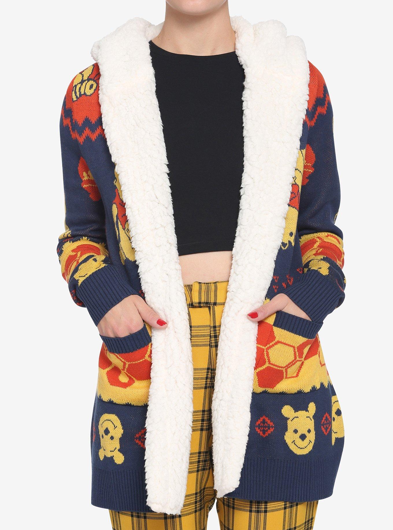 Disney Winnie The Pooh Fair Isle Sherpa Open Cardigan | Her Universe