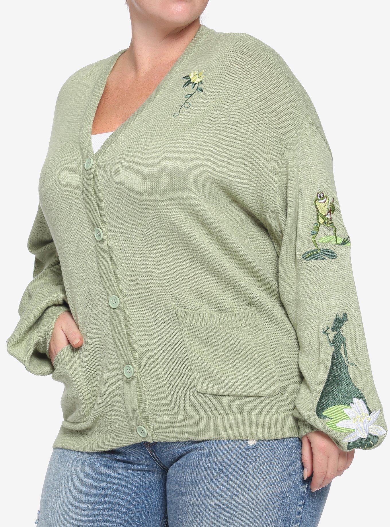 Disney The Princess And The Frog Chunky Knit Skimmer Cardigan Plus Size, MULTI, hi-res