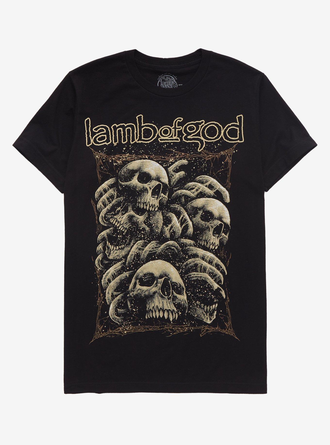 Lamb Of God Skull T-Shirt, BLACK, hi-res
