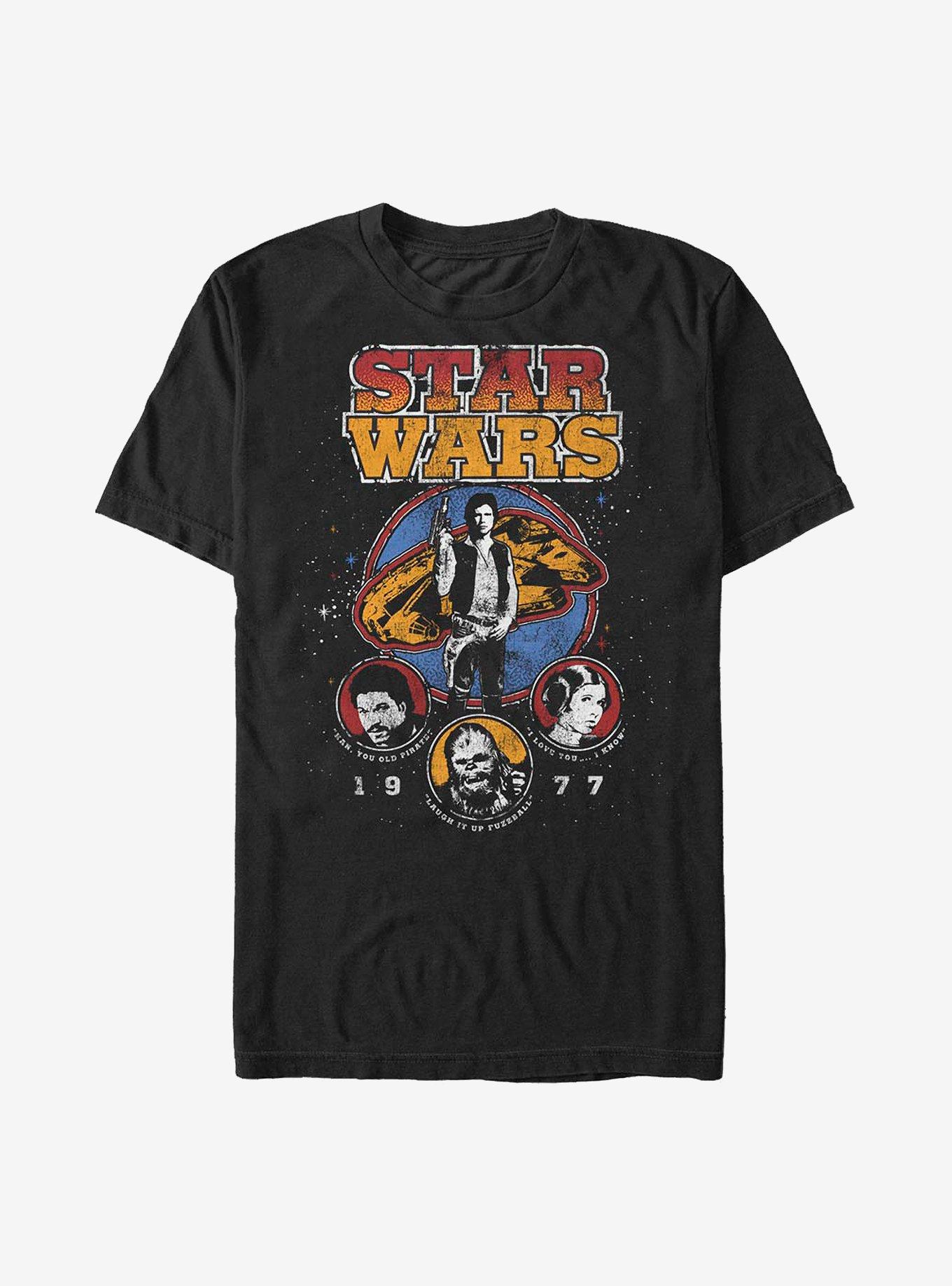 Star Wars 1977 Characters T-Shirt, BLACK, hi-res