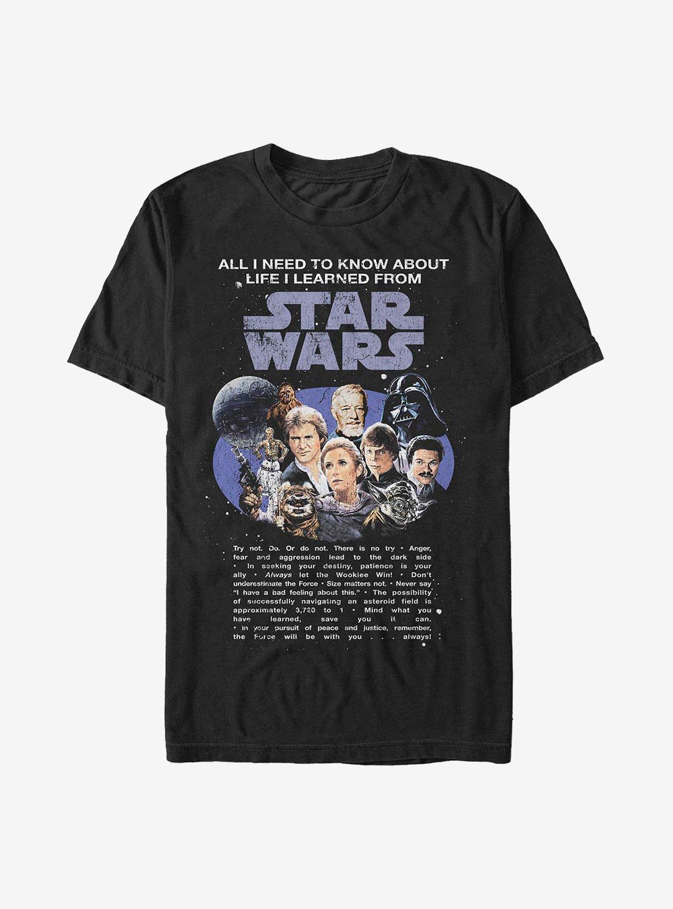 Star Wars All I Need To Know Poster T-Shirt, BLACK, hi-res