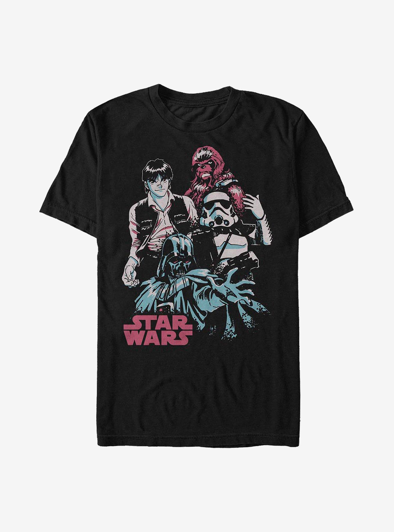 Star Wars Anime Characters T-Shirt, BLACK, hi-res