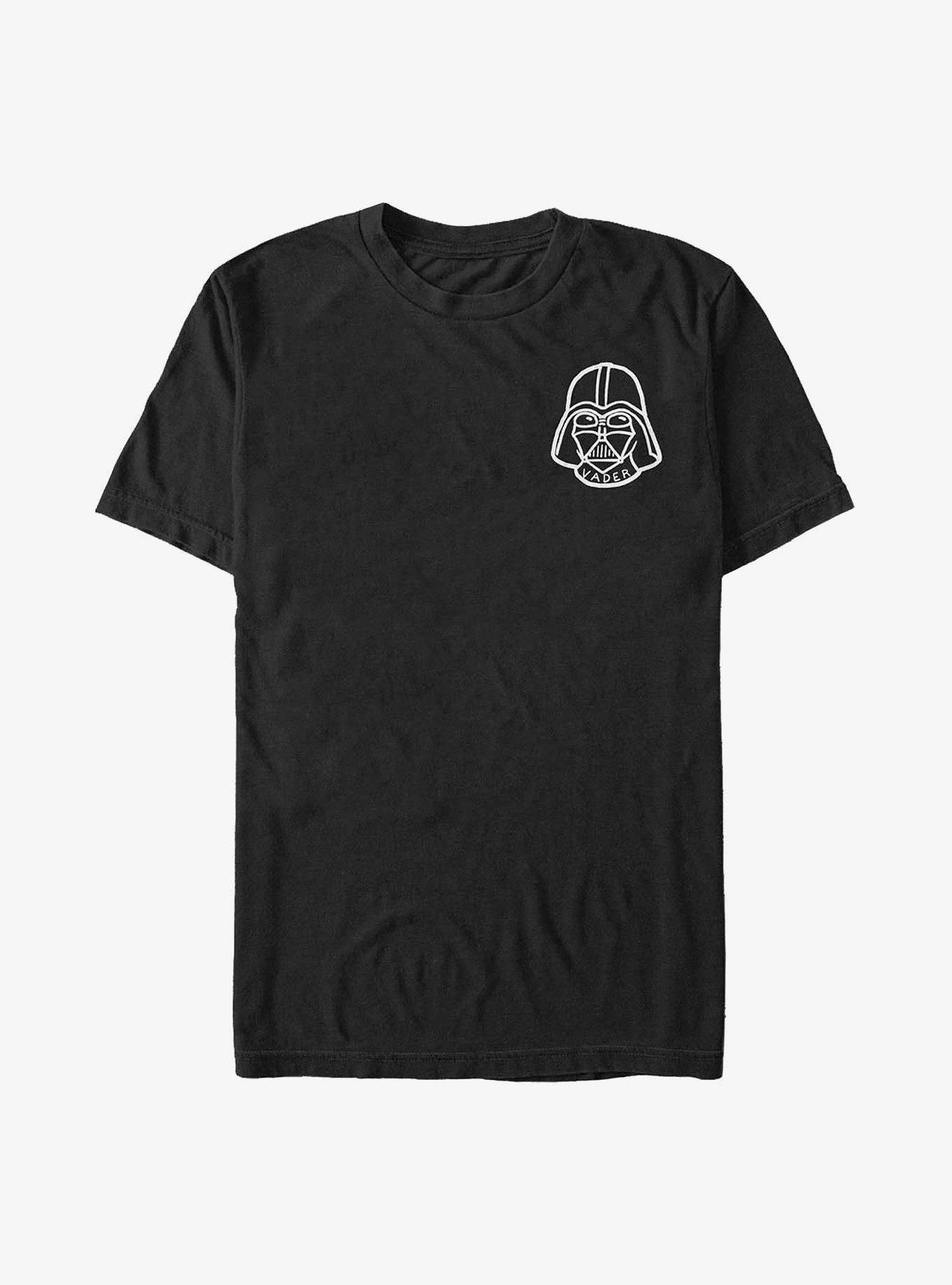 Star Wars Vader Outline Badge T-Shirt, BLACK, hi-res