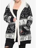Harry Potter Deathly Hallows Sherpa Girls Cardigan Plus Size, MULTI, hi-res