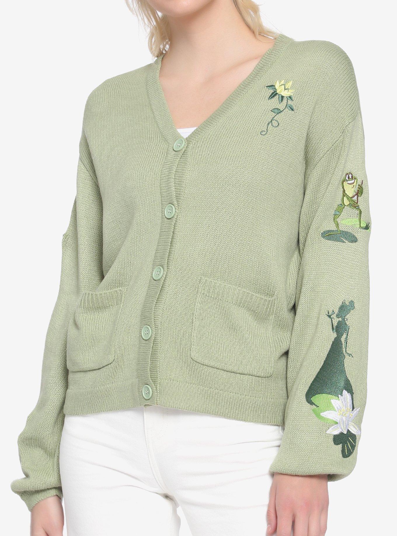 Disney The Princess And The Frog Chunky Knit Skimmer Girls Cardigan, MULTI, hi-res