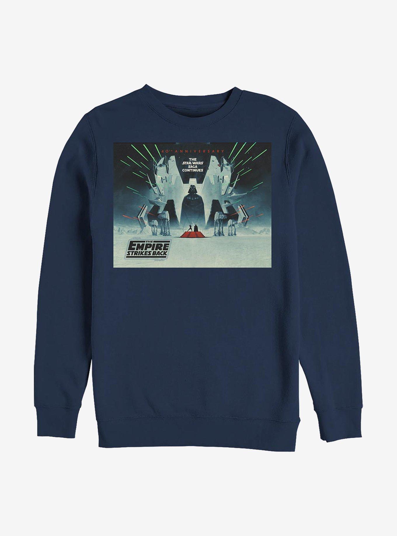 Star Wars Episode V The Empire Strikes Back 40th Anniversary Poster Sweatshirt, NAVY, hi-res