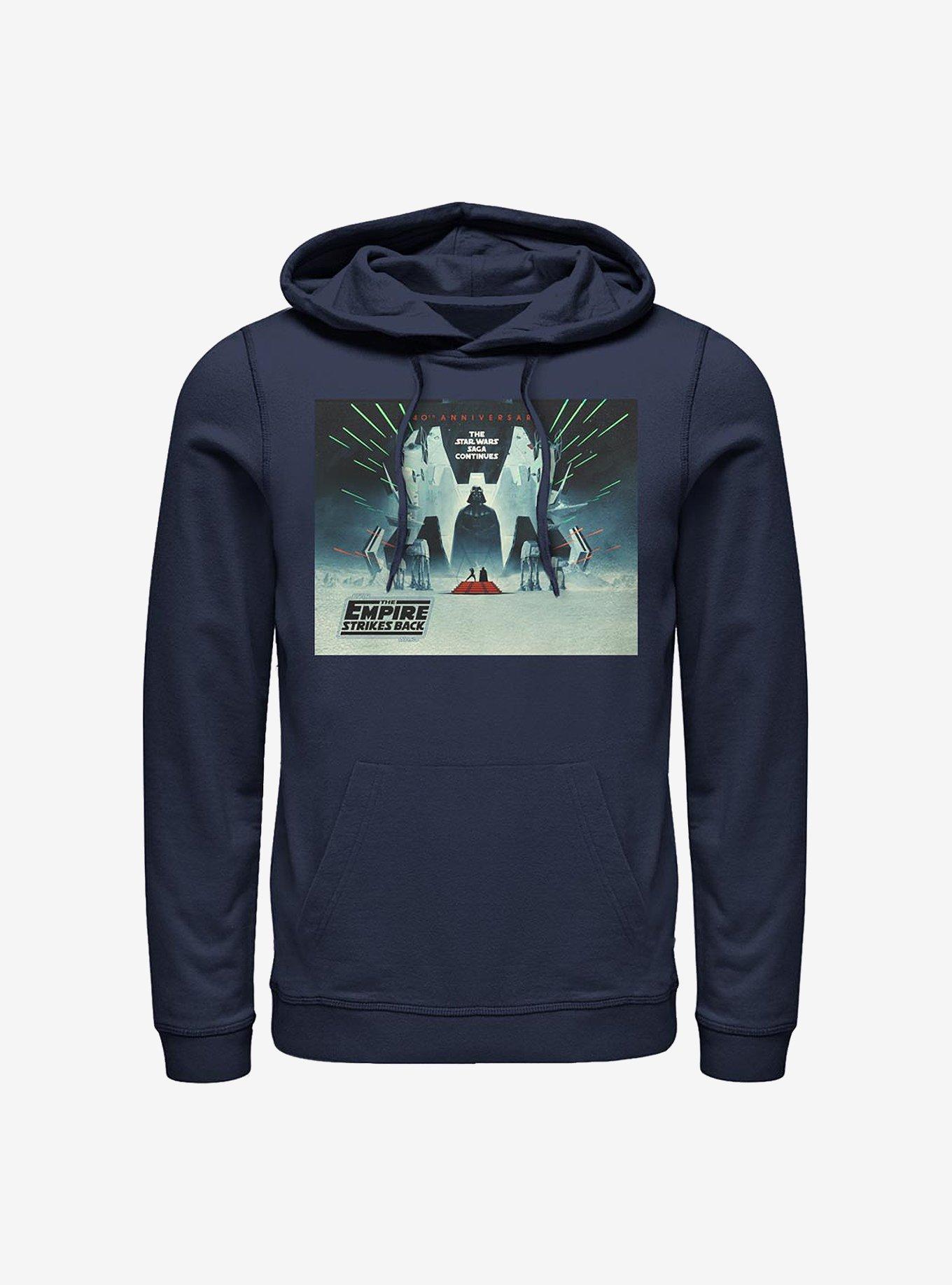 Star Wars Episode V The Empire Strikes Back 40th Anniversary Poster Hoodie, NAVY, hi-res