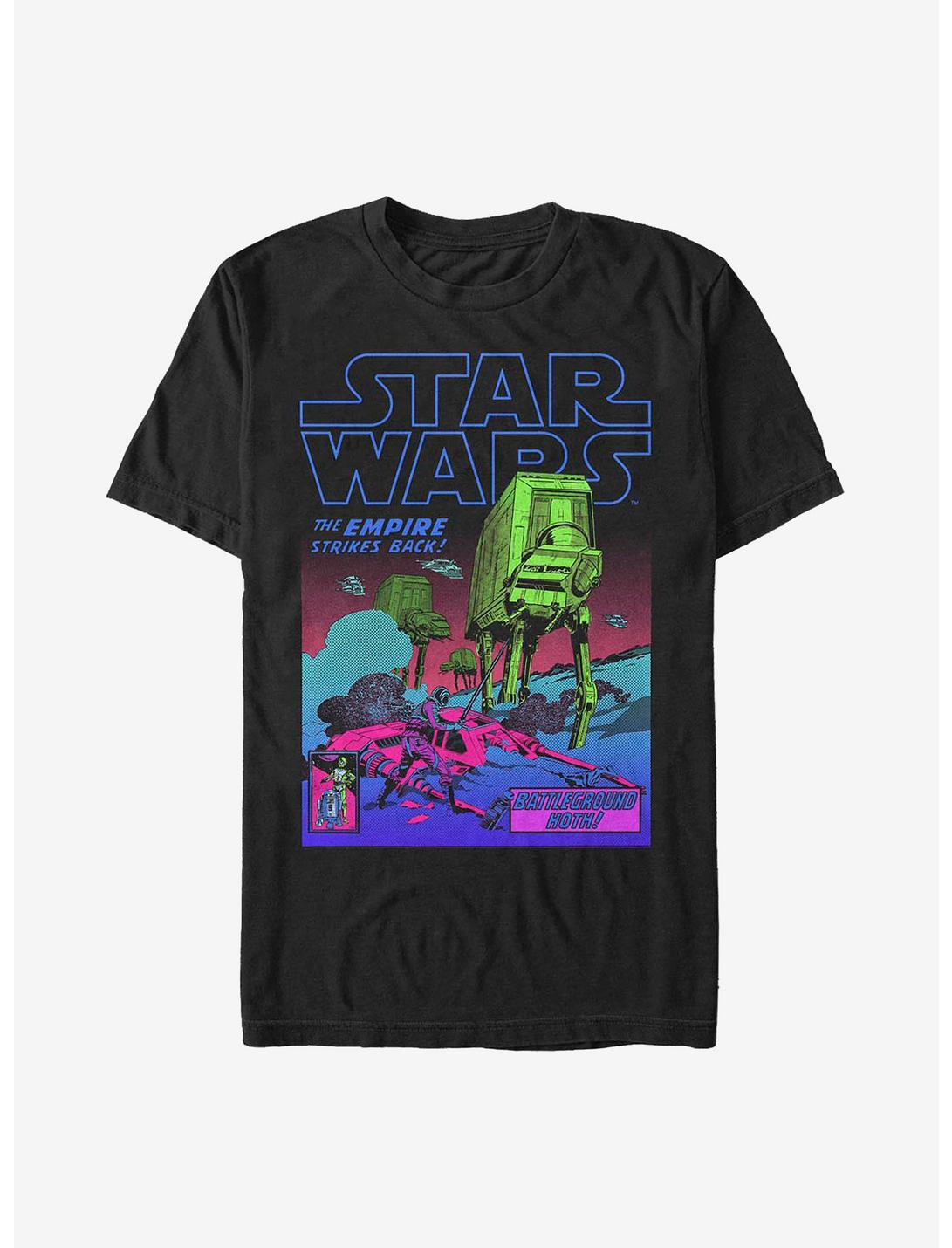 Star Wars Episode V The Empire Strikes Back Battleground Hoth Poster T-Shirt, BLACK, hi-res
