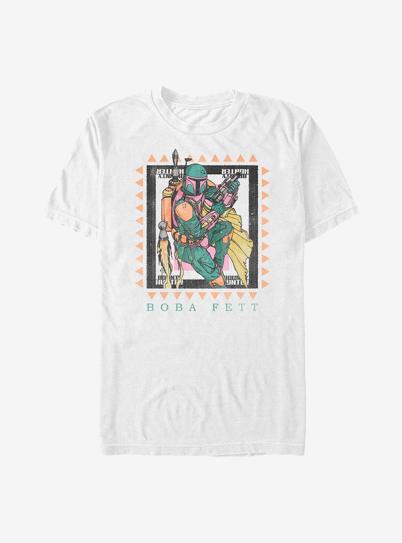 Star Wars Boba Fett Retro Frame T-Shirt, WHITE, hi-res