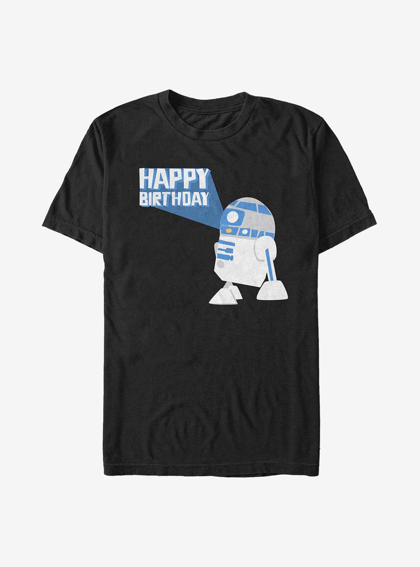 Star Wars R2-D2 Happy Birthday T-Shirt, BLACK, hi-res