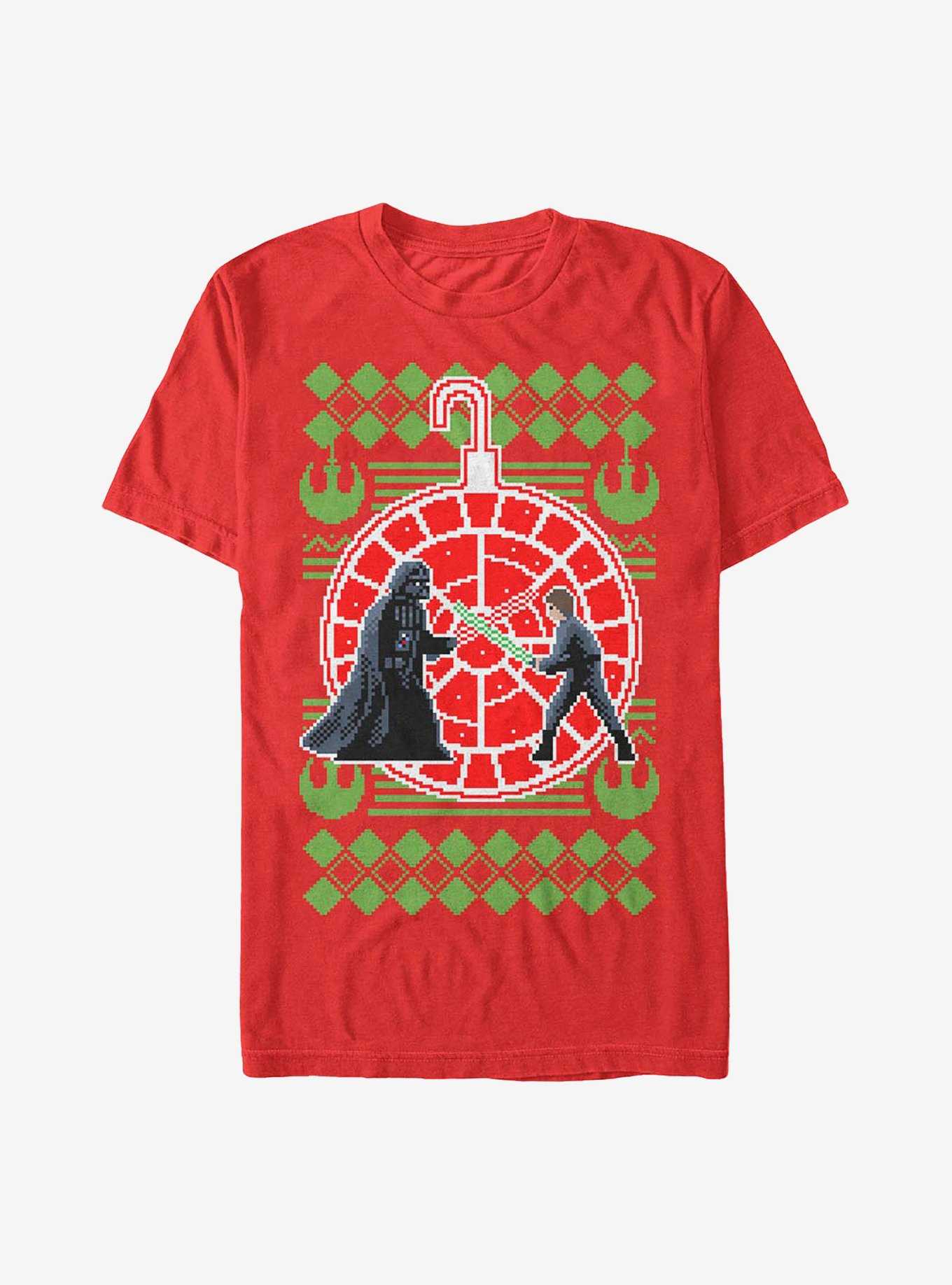Star Wars Ugly Holiday Merry Duel T-Shirt, , hi-res