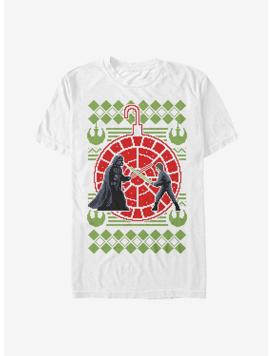 Star Wars Ugly Holiday Merry Duel T-Shirt, WHITE, hi-res