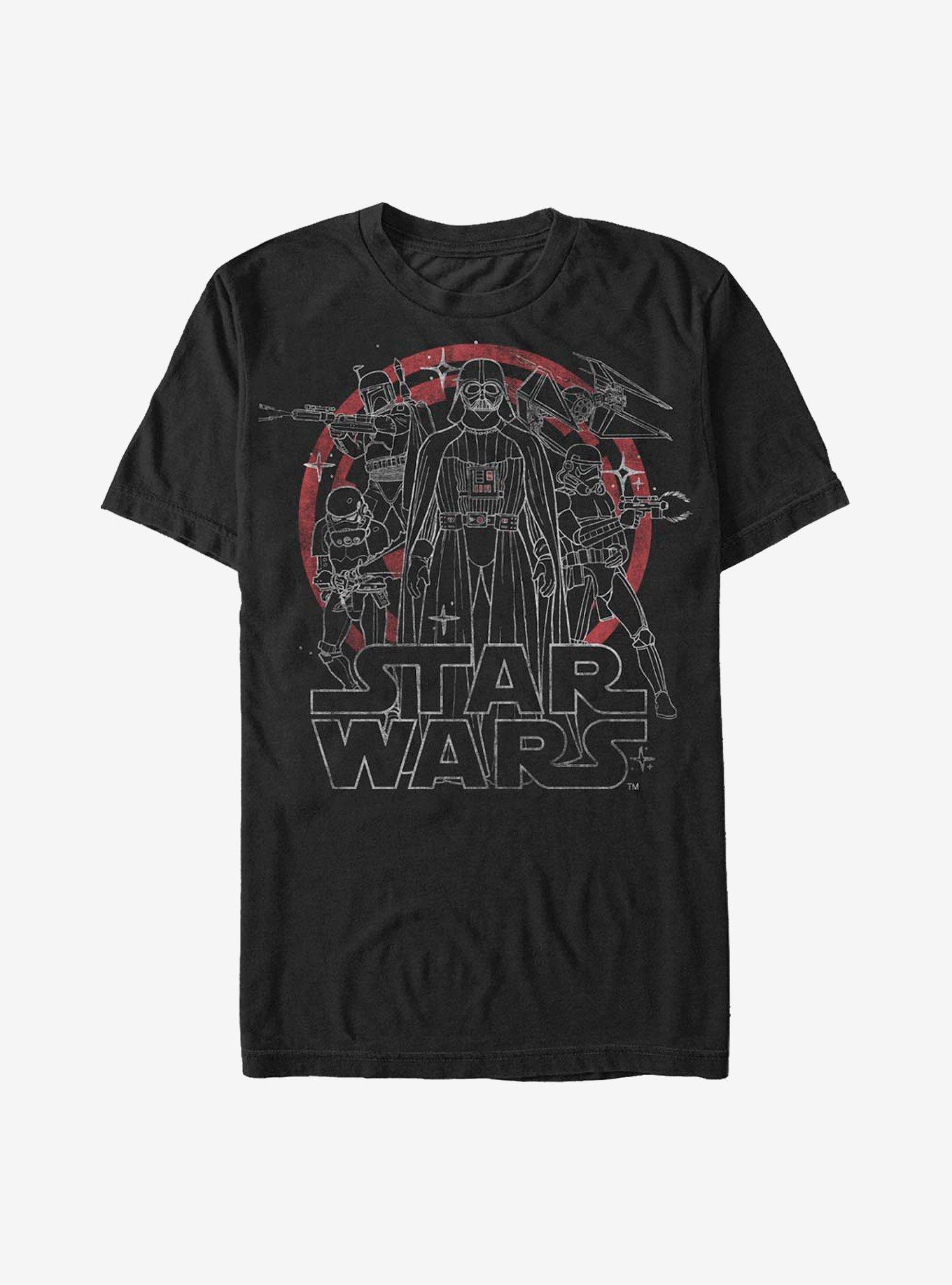 Star Wars Villain Line Art T-Shirt, BLACK, hi-res