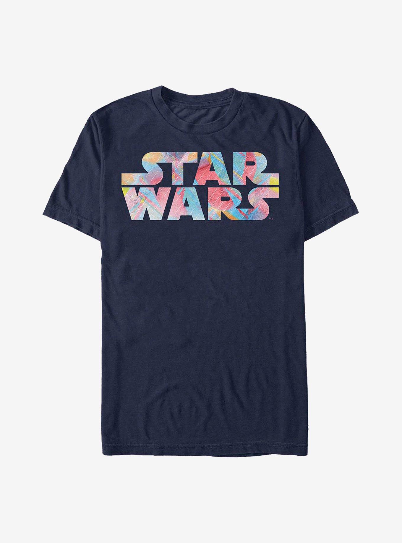Star Wars Watercolor Logo T-Shirt, NAVY, hi-res