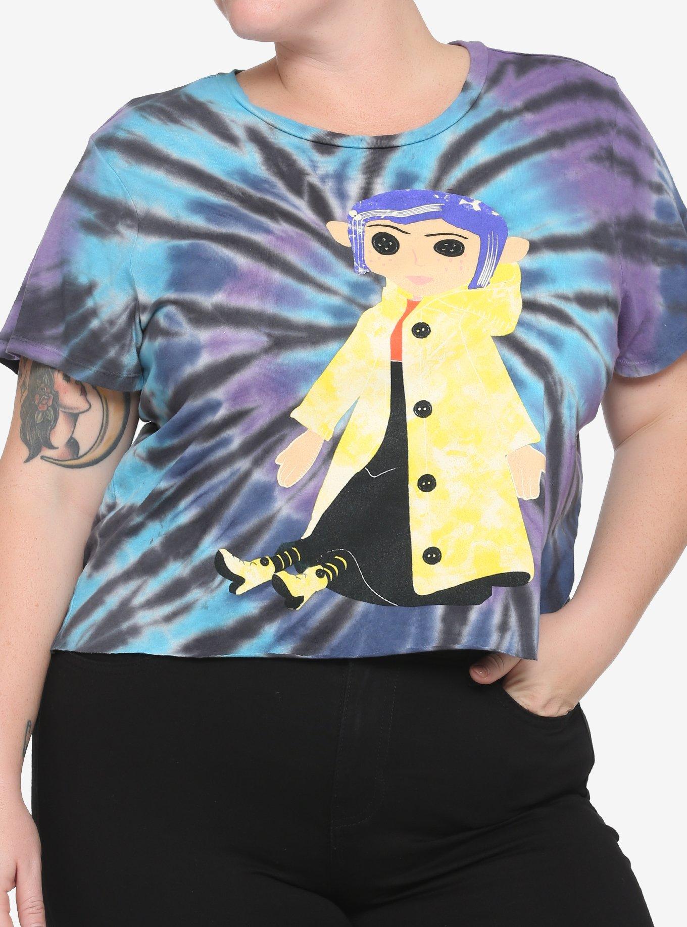 Coraline Doll Tie-Dye Girls Crop T-Shirt Plus Size | Hot Topic