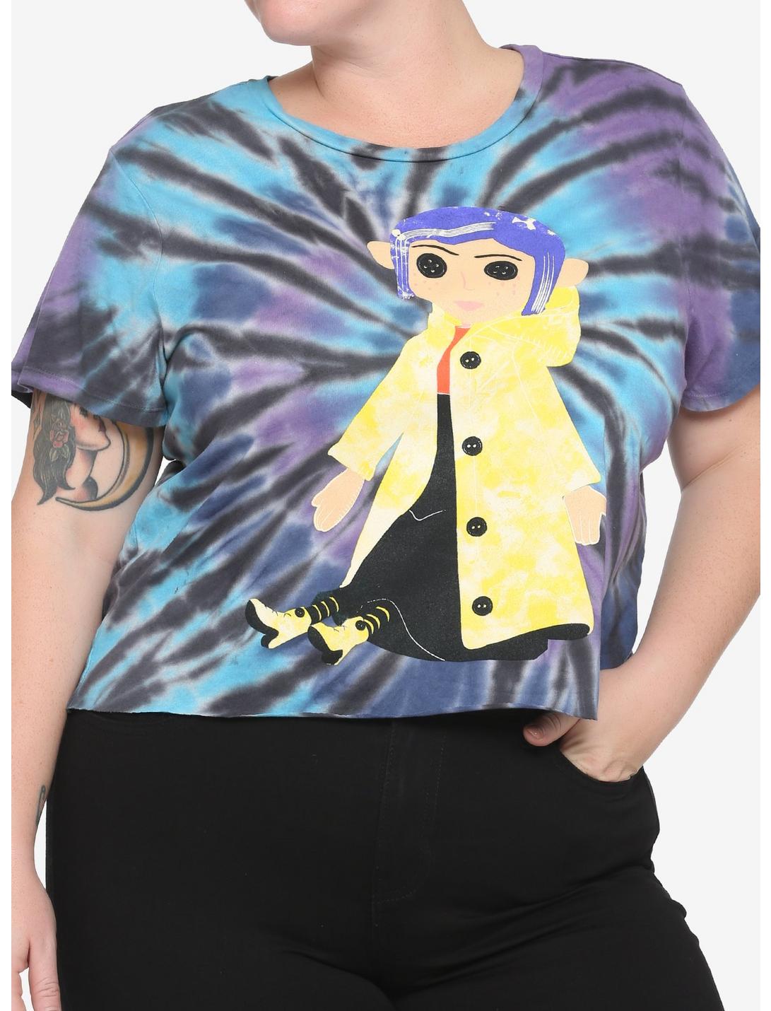 Coraline Doll Tie-Dye Girls Crop T-Shirt Plus Size, MULTI, hi-res