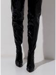 Azalea Wang Patent PVC Wedge Boots, BLACK, hi-res