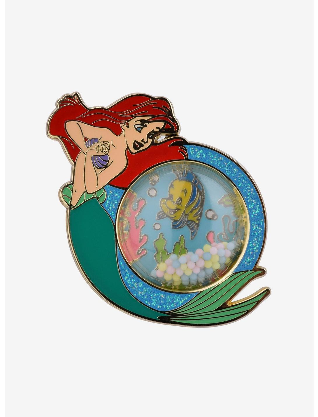 Disney Little Mermaid Ariel & Flounder Enamel Pin - BoxLunch Exclusive, , hi-res