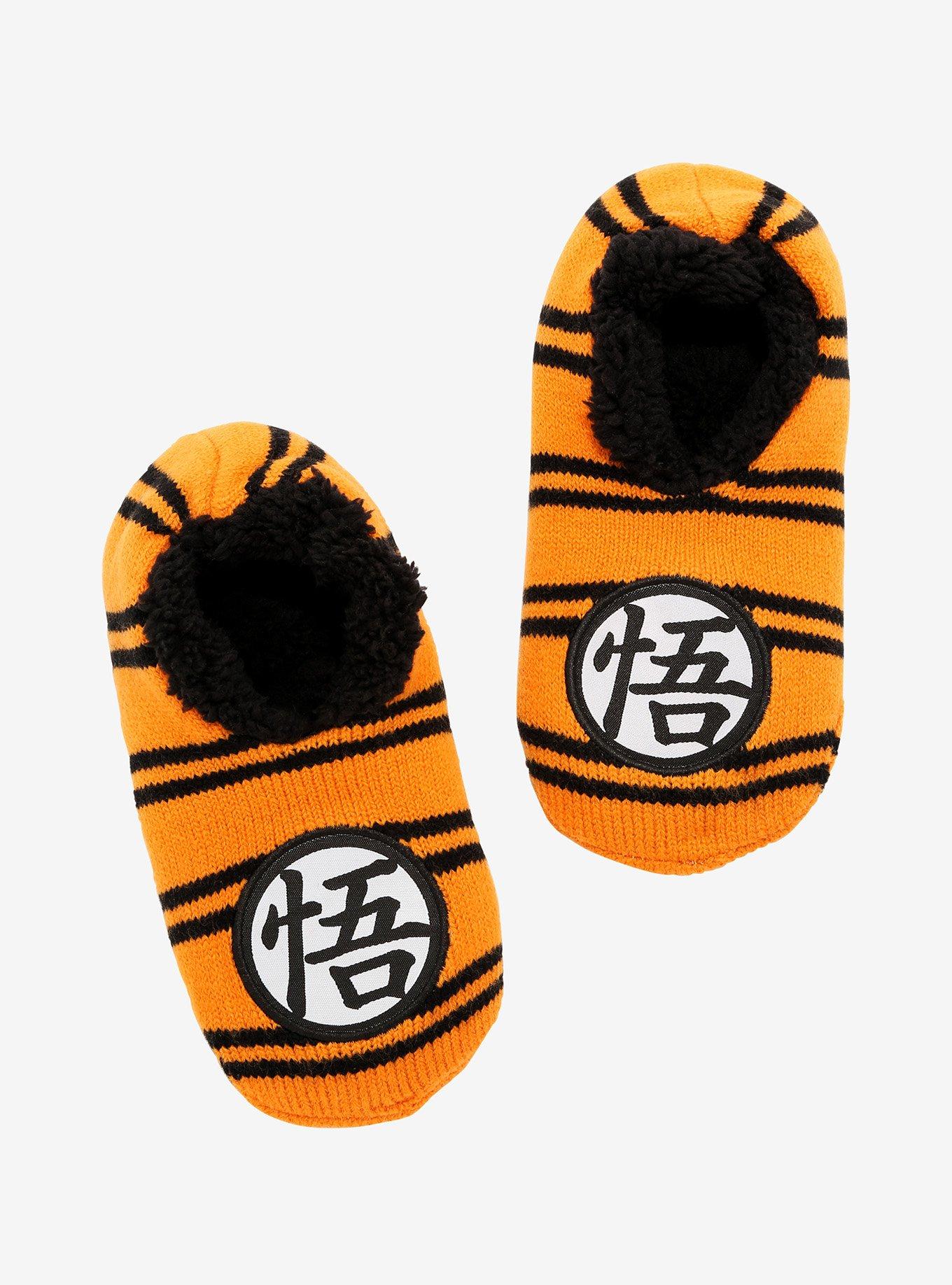 Dragon Ball Z Goku Kanji Logo Patch Youth Slipper Socks - BoxLunch Exclusive, , hi-res