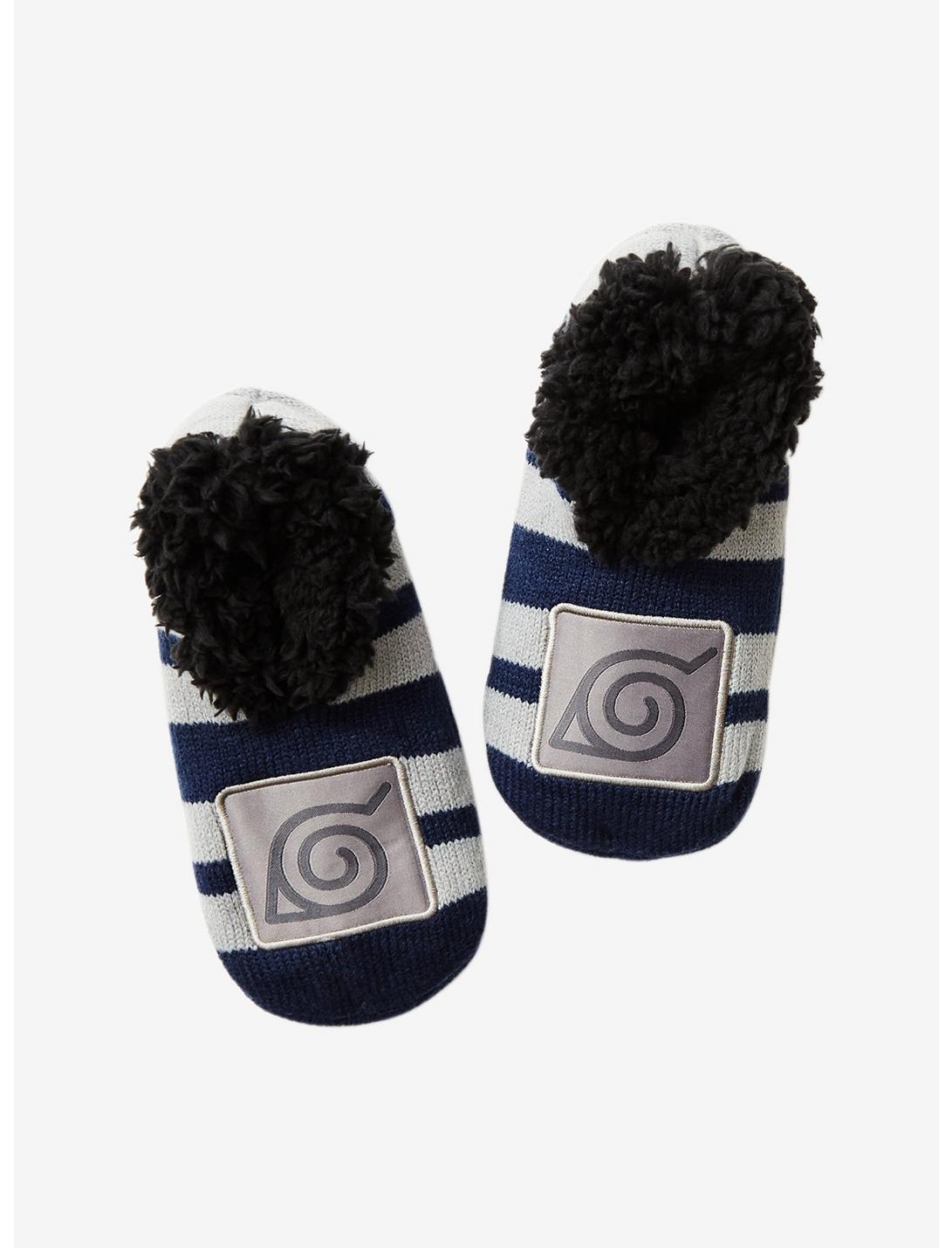 Naruto Shippuden Hidden Leaf Village Logo Youth Slipper Socks - BoxLunch Exclusive, , hi-res