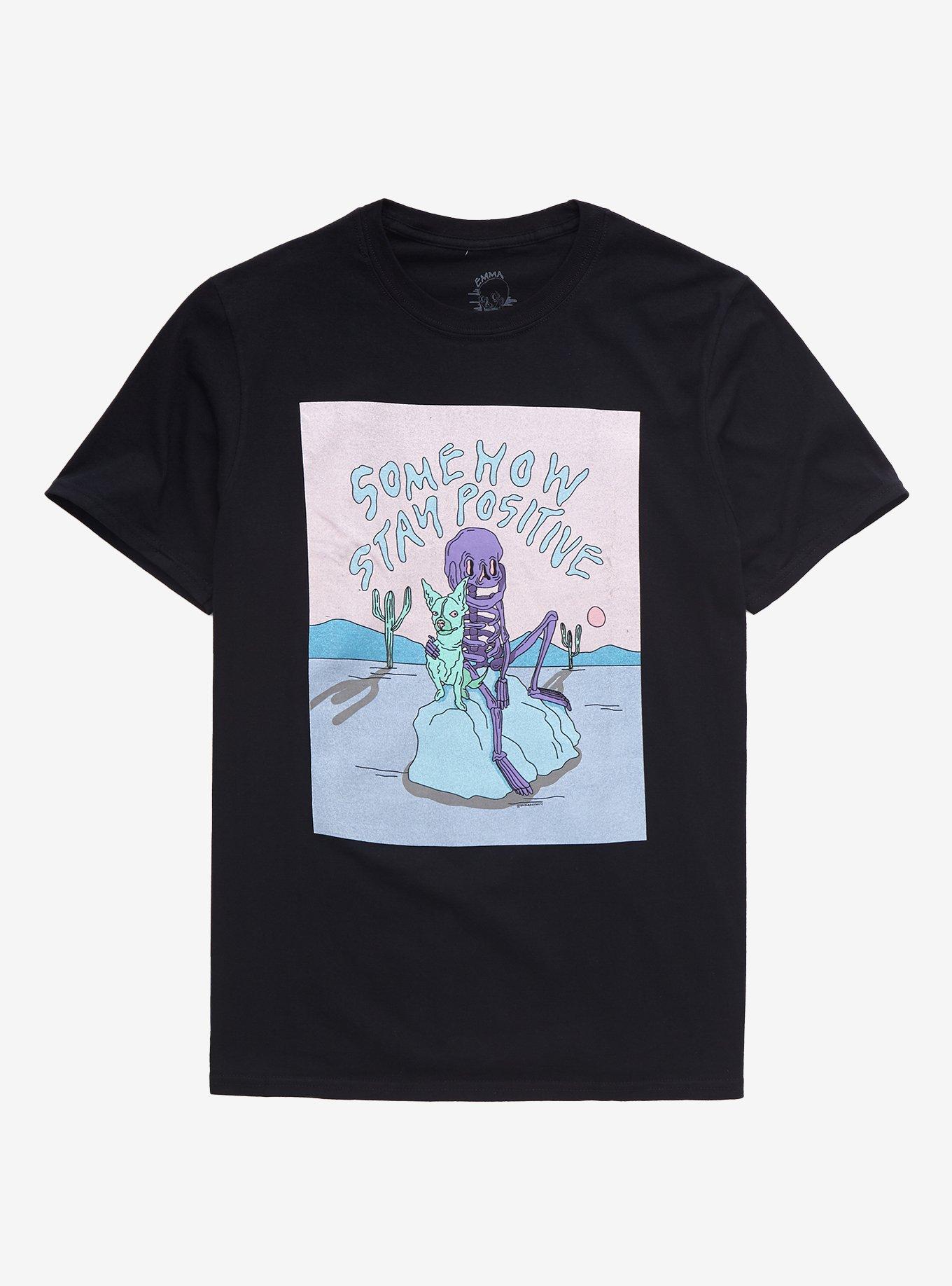 Somehow Stay Positive T-Shirt By Emma Atterbury, MULTI, hi-res
