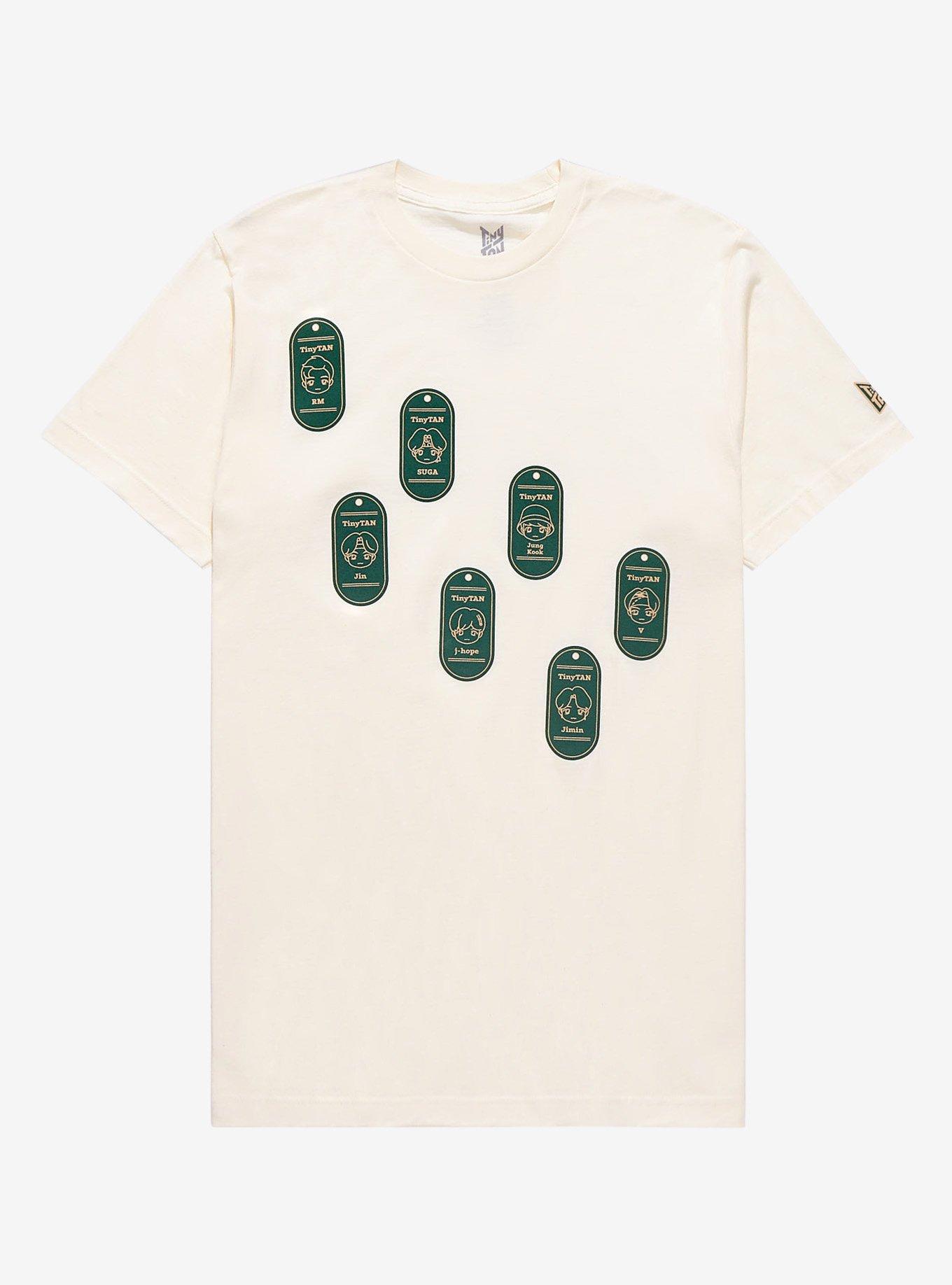 TinyTAN Member Wappen Badges T-Shirt Inspired by BTS Hot Topic Exclusive, CREAM, hi-res