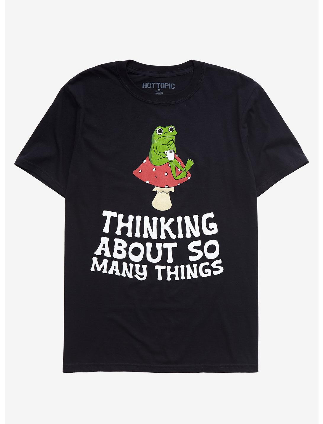 Thinking About So Many Things Frog T-Shirt, BLACK, hi-res