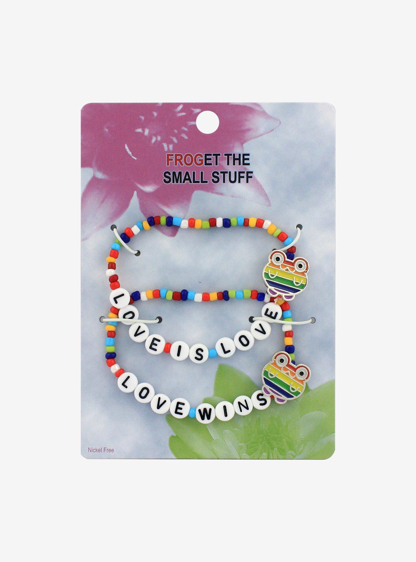Pride Love Frog Beaded Bestie Bracelet Set, , hi-res