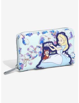 Plus Size Loungefly Disney Alice in Wonderland Alice & Dinah Floral Sequin Wallet - BoxLunch Exclusive, , hi-res