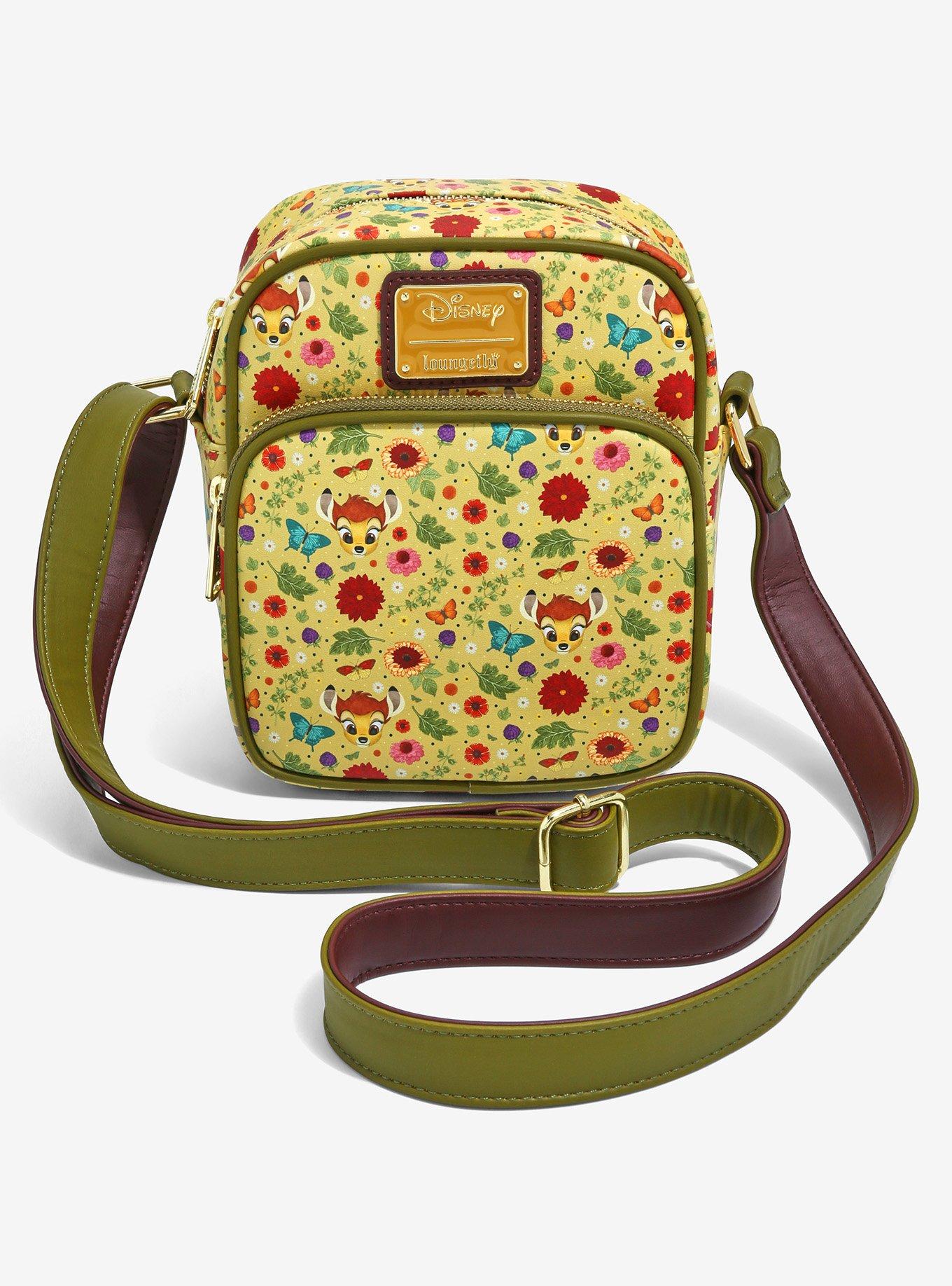 Loungefly Disney Bambi Floral Portrait Allover Print Crossbody Bag