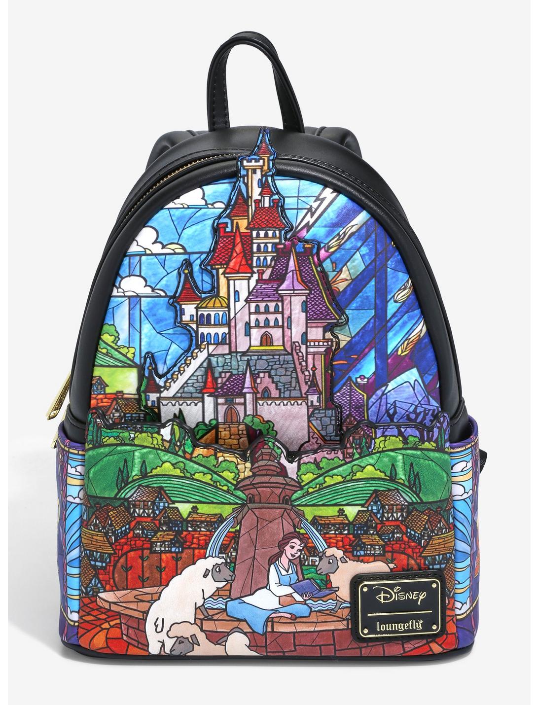Loungefly Disney Beauty and The Beast Stained Glass Castle Mini Backpack, , hi-res