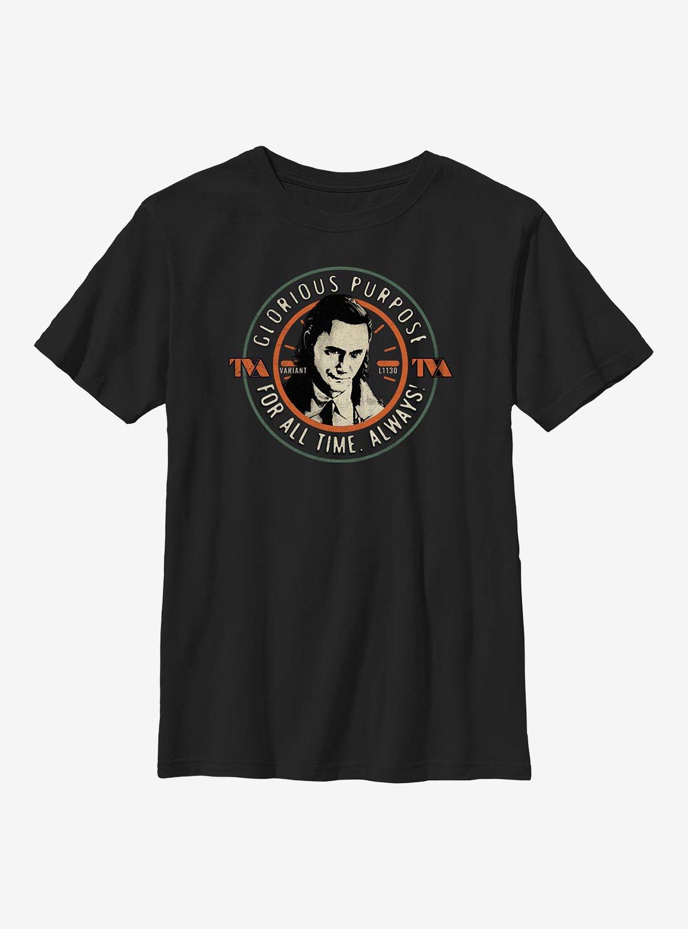 Marvel Loki Circle Stamp Youth T-Shirt, , hi-res